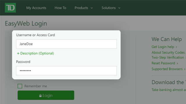 td online banking easyweb