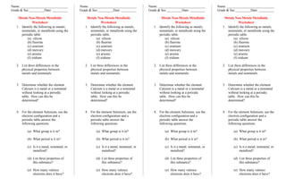nonmetals and metalloids worksheet