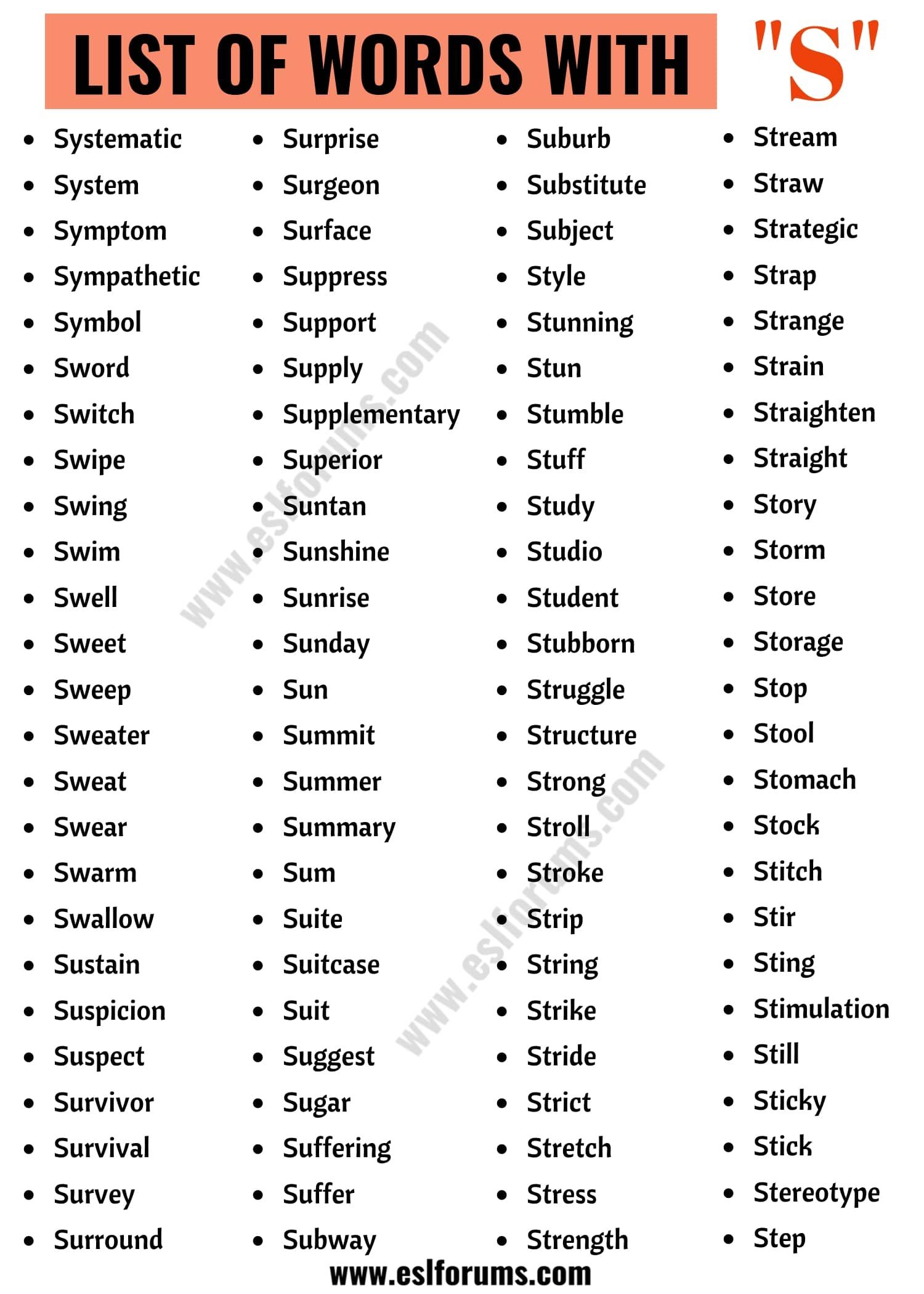 five letter words starting with s n a