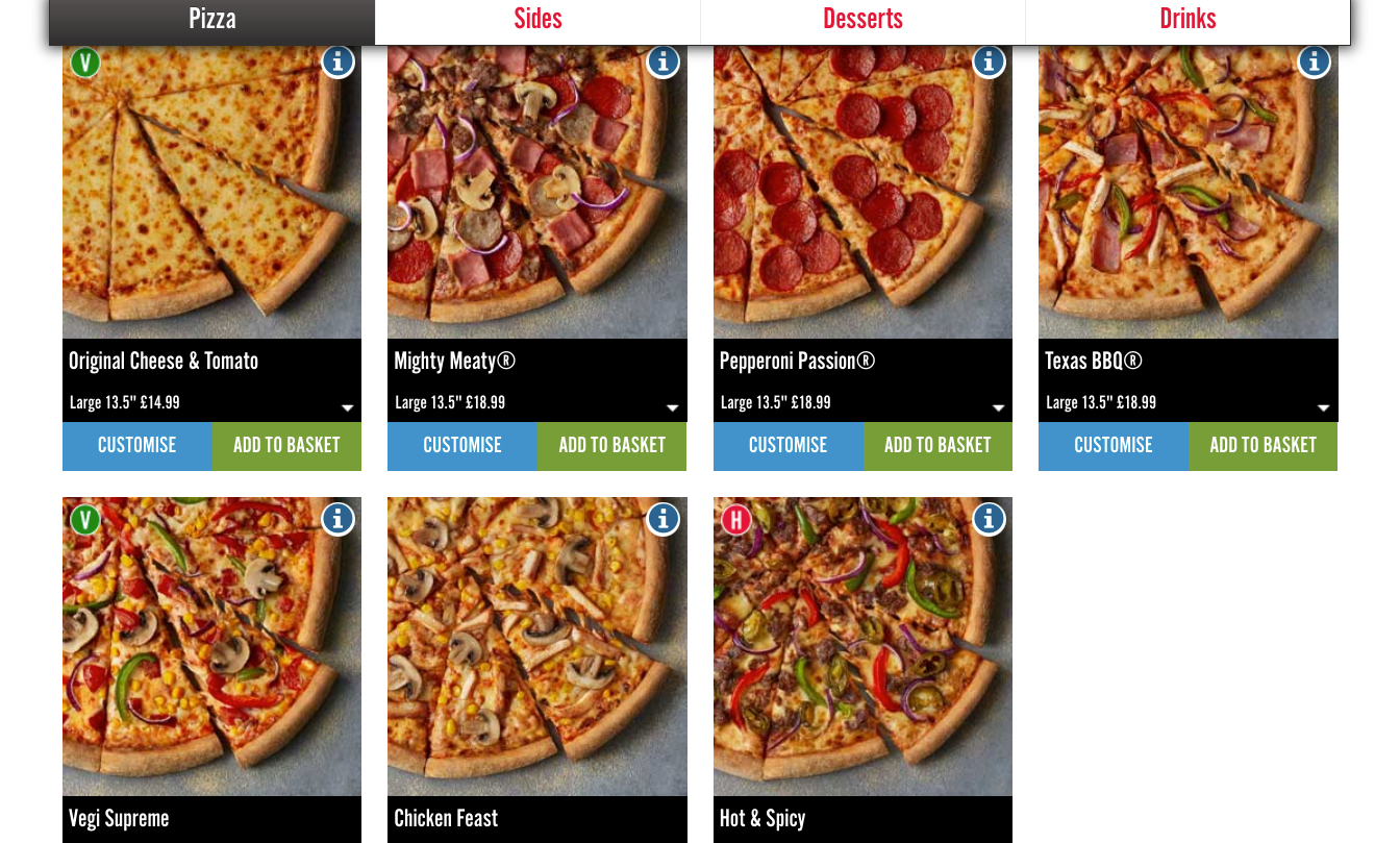 dominos menu uk