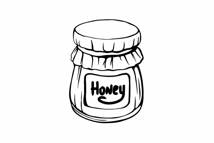 honey jar clipart black and white