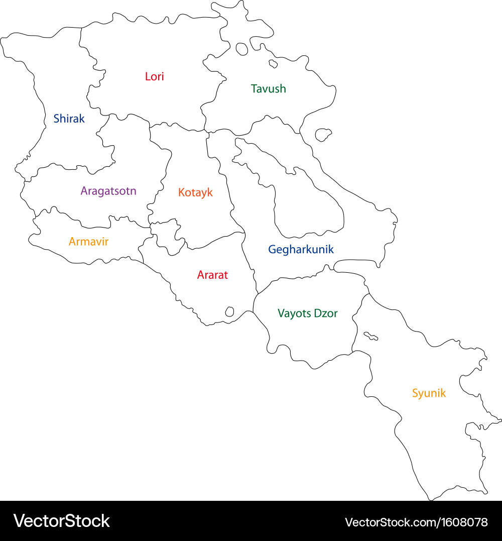 armenia map vector