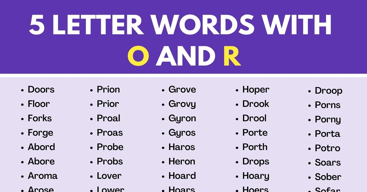 five letter word start with o