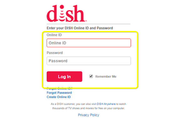 mydish login