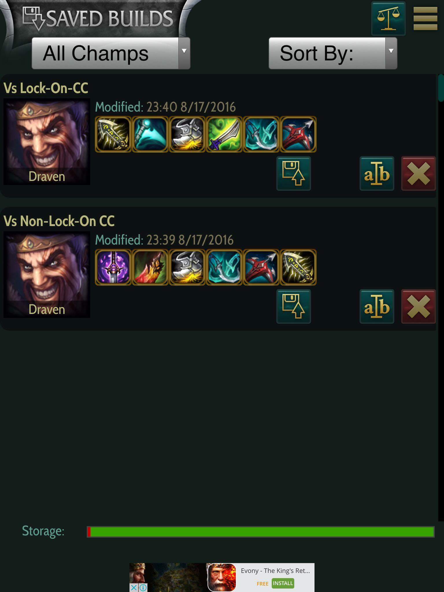 draven pro builds