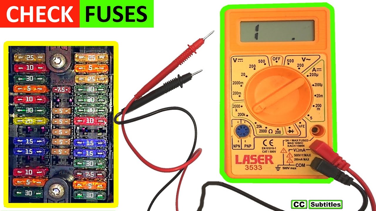 test fuse with multimeter