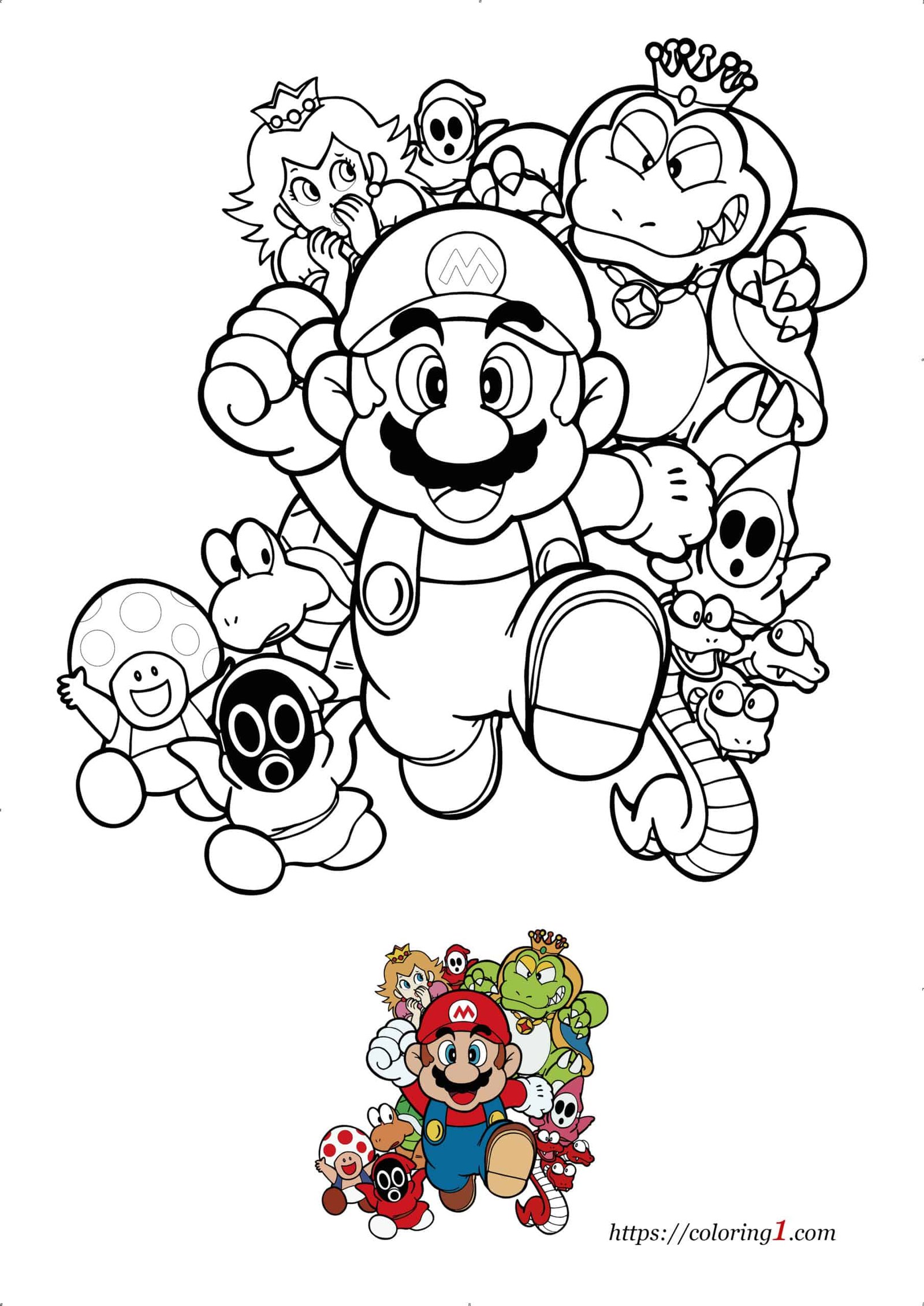 mario brothers coloring pages