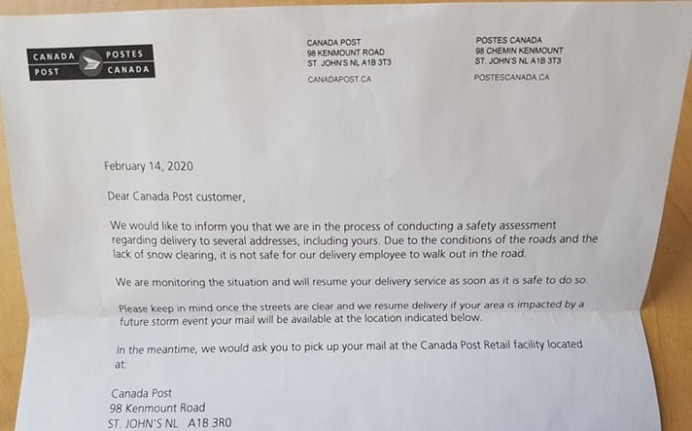 an important message from canada post letter