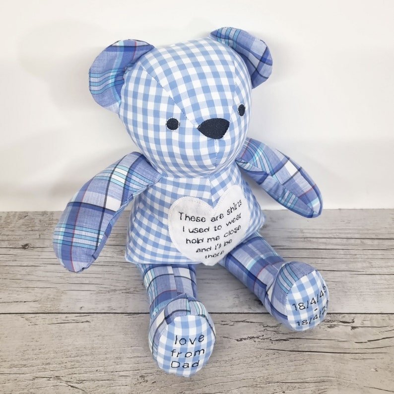 teddy bears made from deceased clothing uk