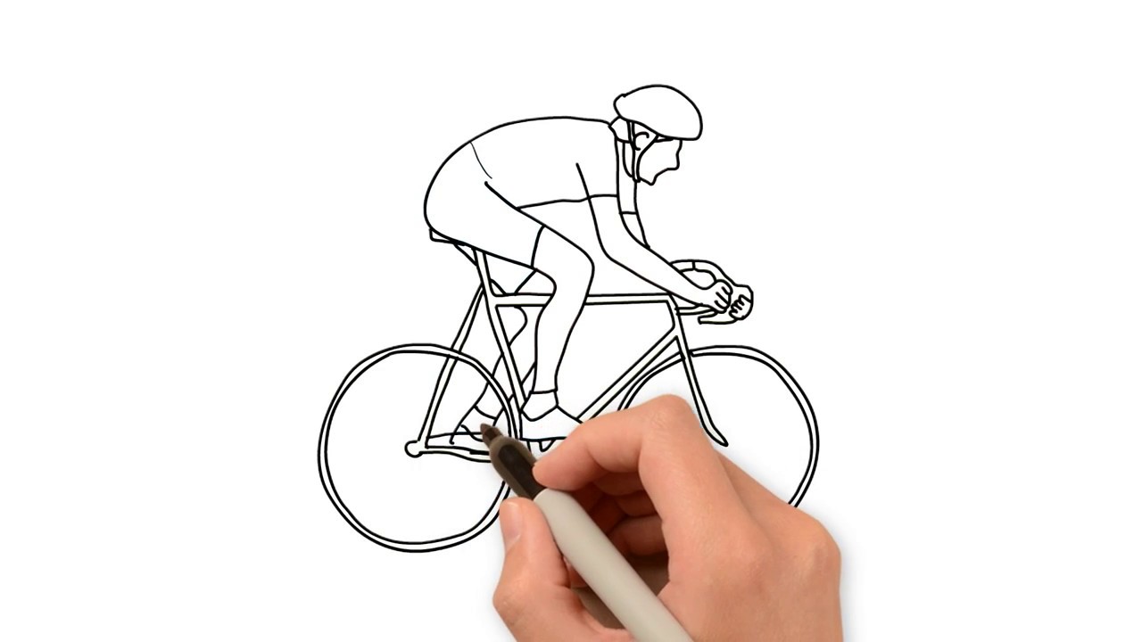 biking drawing easy