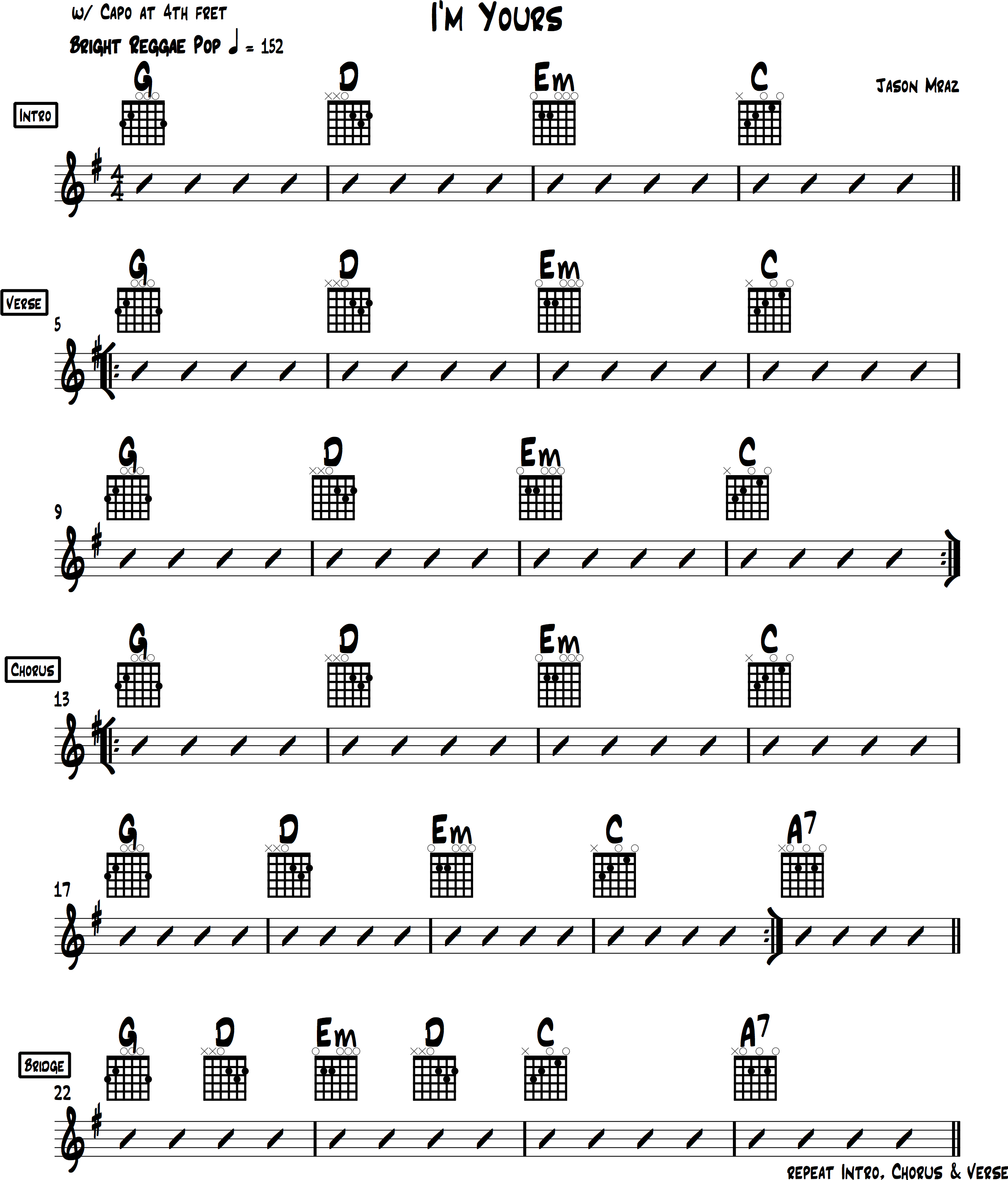 chords for im yours