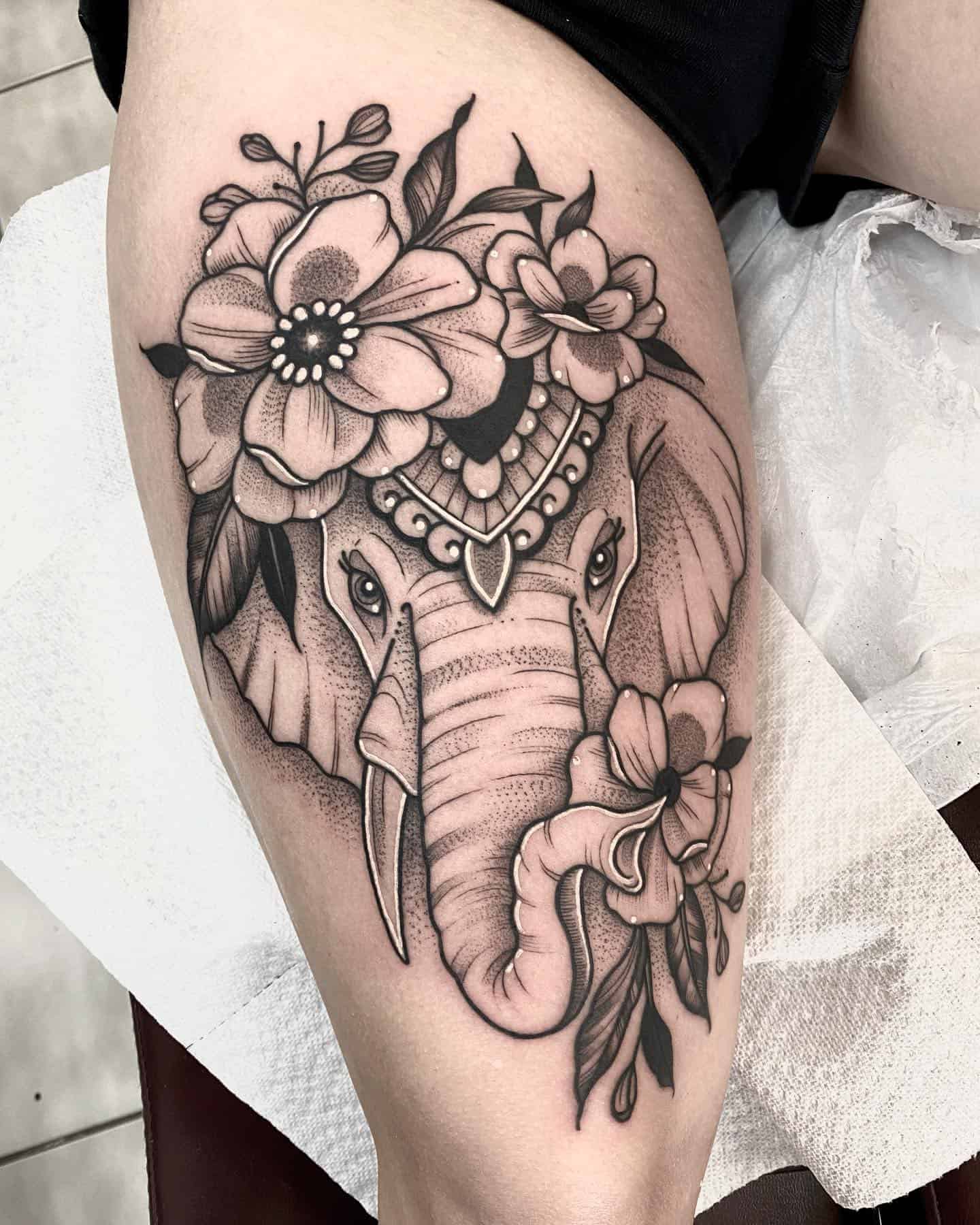elephant tattoo women