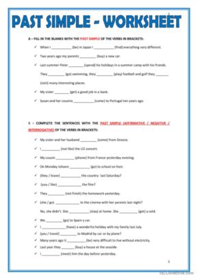past simple pdf exercises