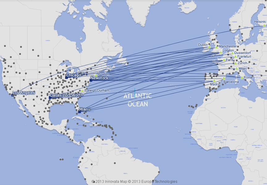 american airlines flight map