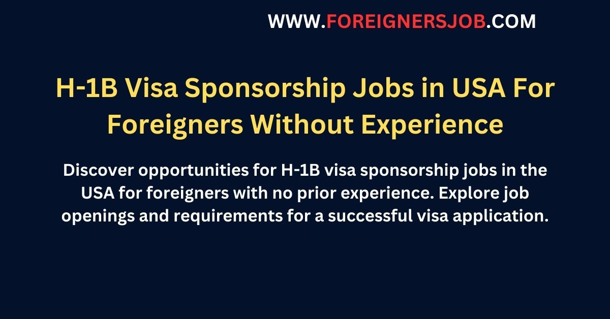 h1b visa sponsorship jobs usa