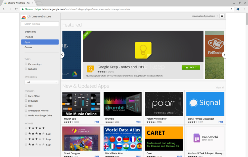 chrome web store apps