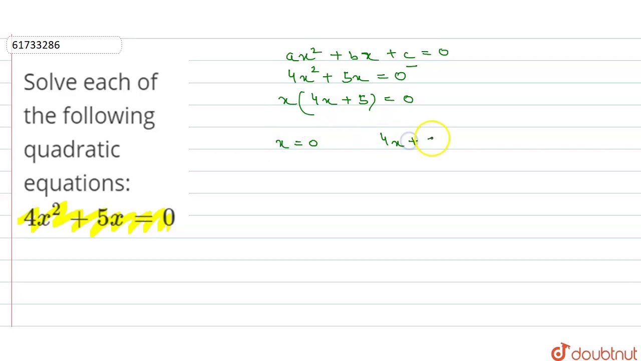 4x 2 5x 12 0 quadratic formula