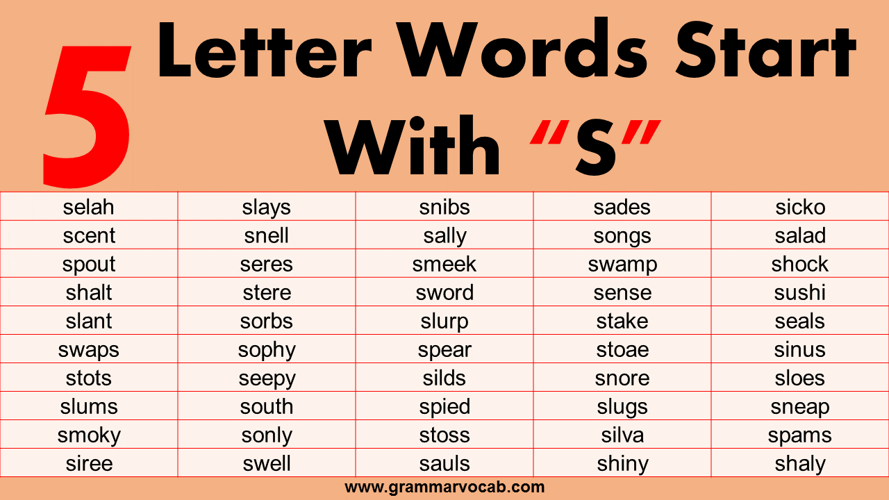 5 letter s words