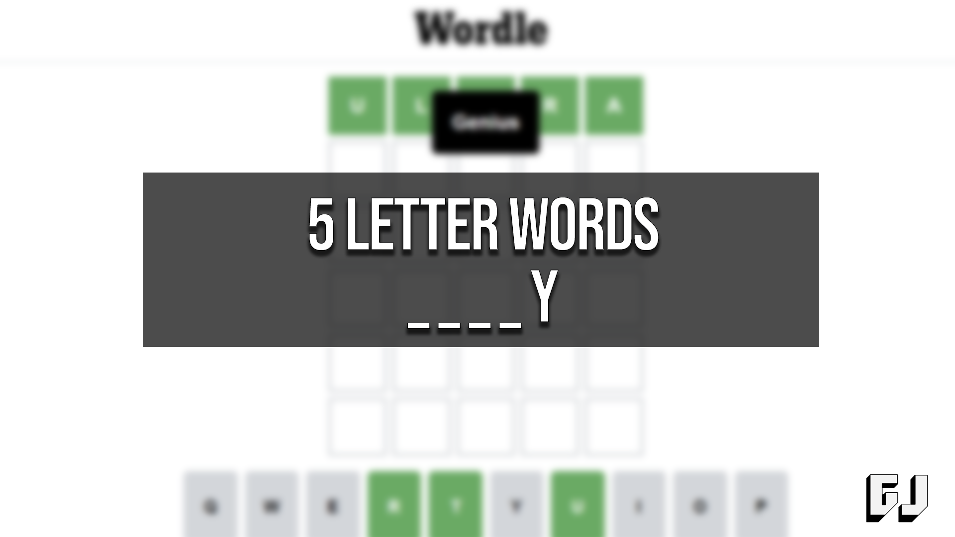5 letter word ends in y