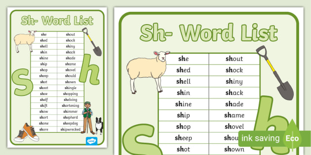 5 letter words beginning sh