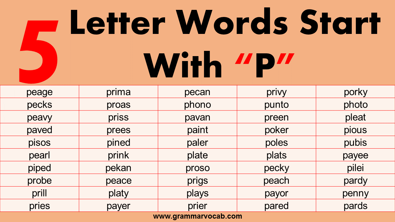 5 letter words that start with pa