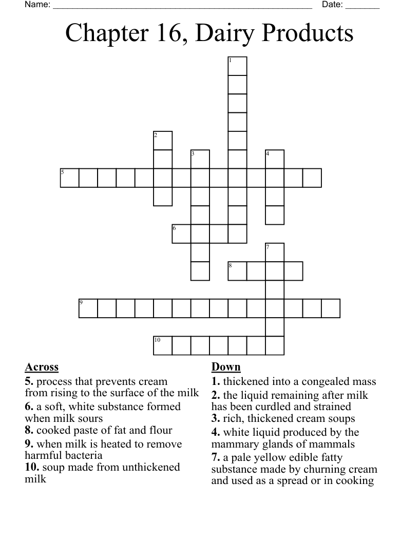 milk ingredient crossword clue