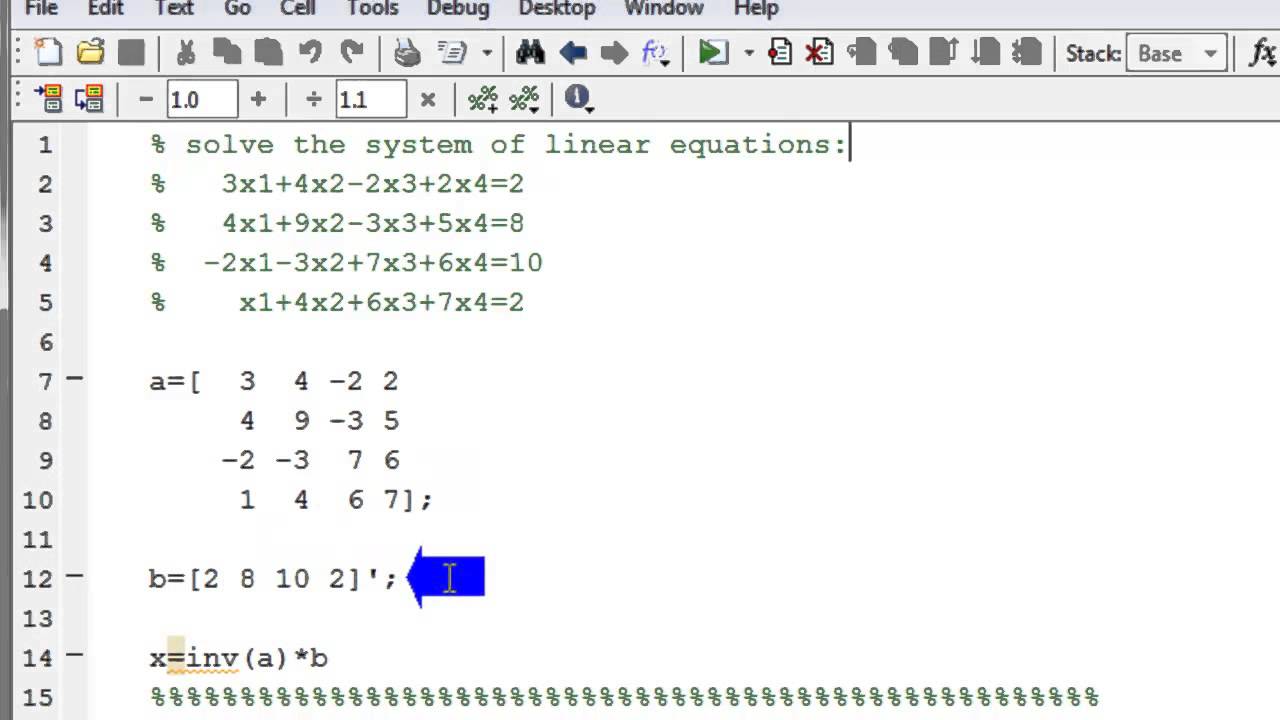 solve system equations matlab