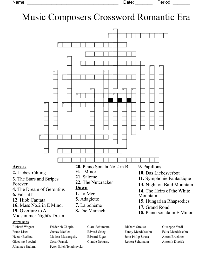 composer crossword puzzle clue