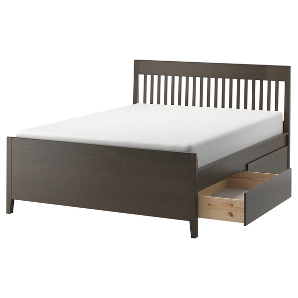 ikea wood double bed frame