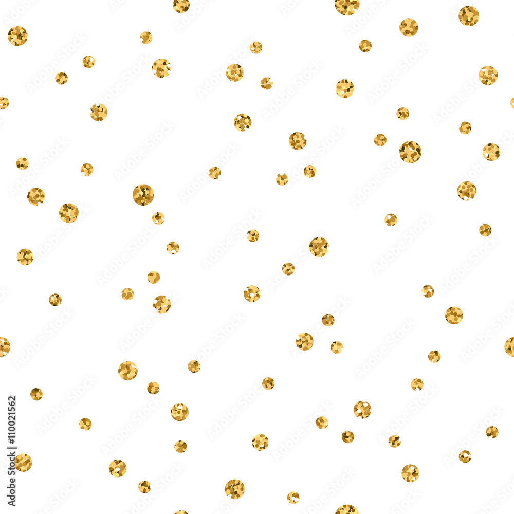 white wallpaper with gold polka dots