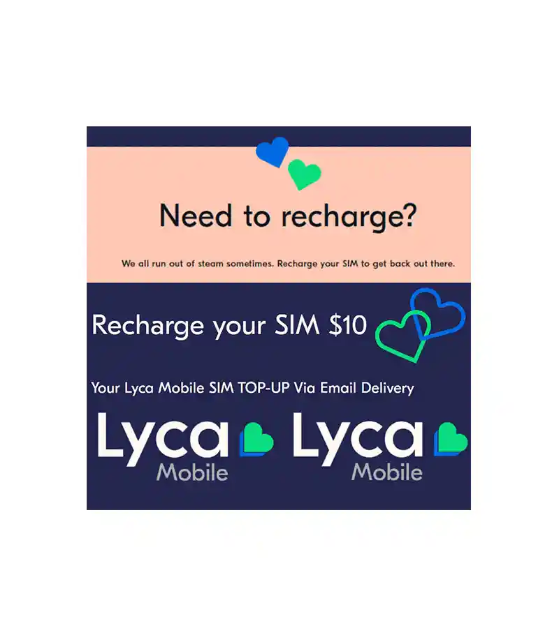 lycamobile $10 recharge