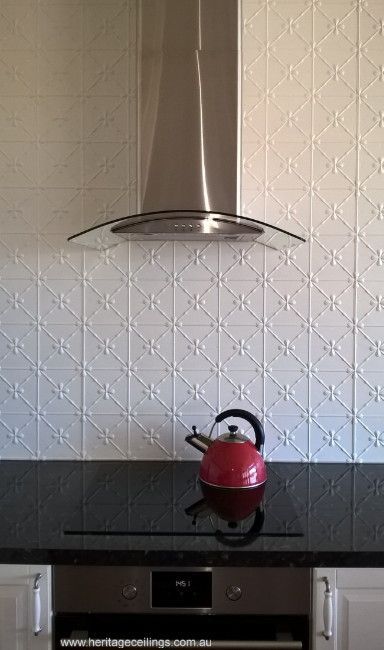 pressed metal backsplash