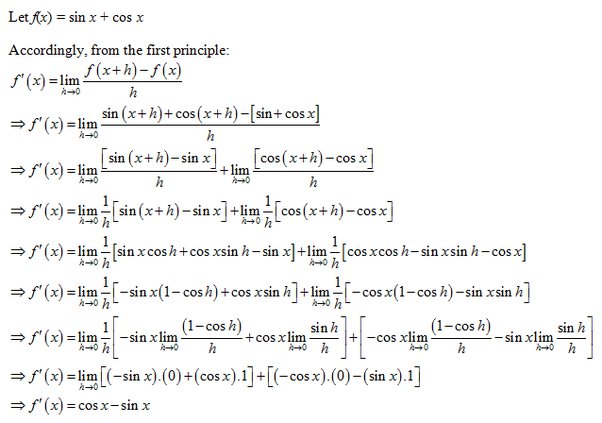 differentiate sinx cosx