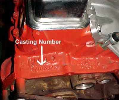 chevrolet engine block casting numbers