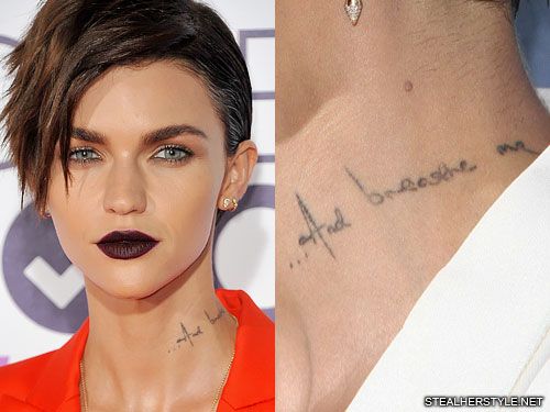 ruby rose neck tattoo