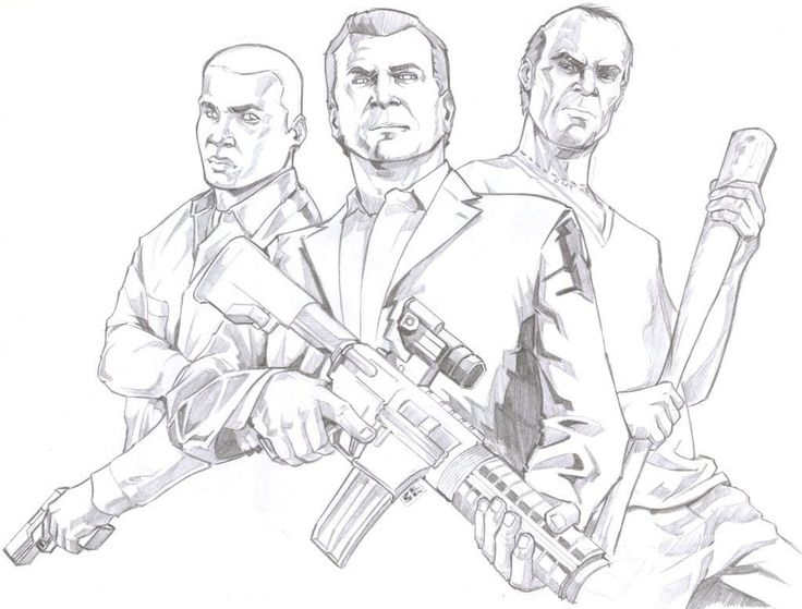 dibujo de gta 5 para colorear