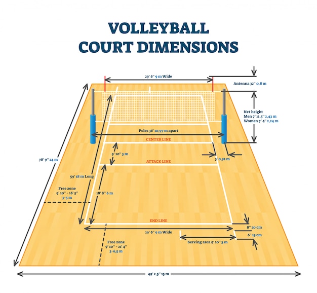 volleyball ground drawing