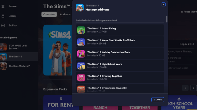 sims 4 add ons not downloading