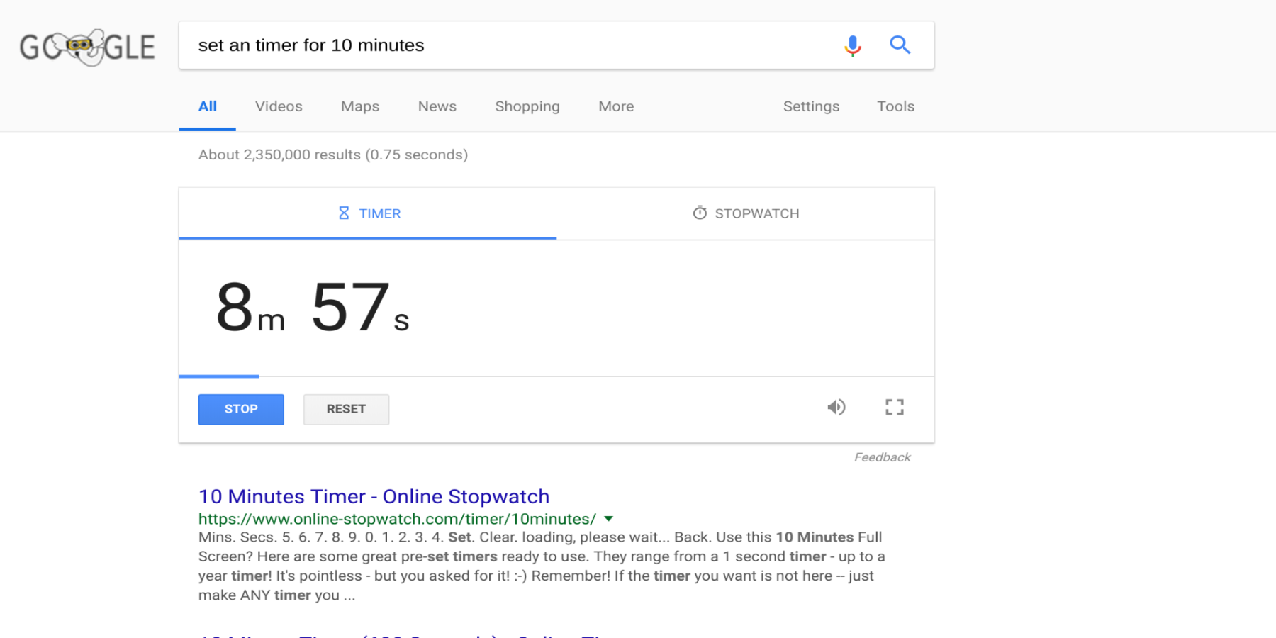 timer google