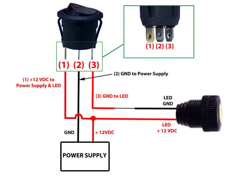 wiring diagram for 4 pin rocker switch