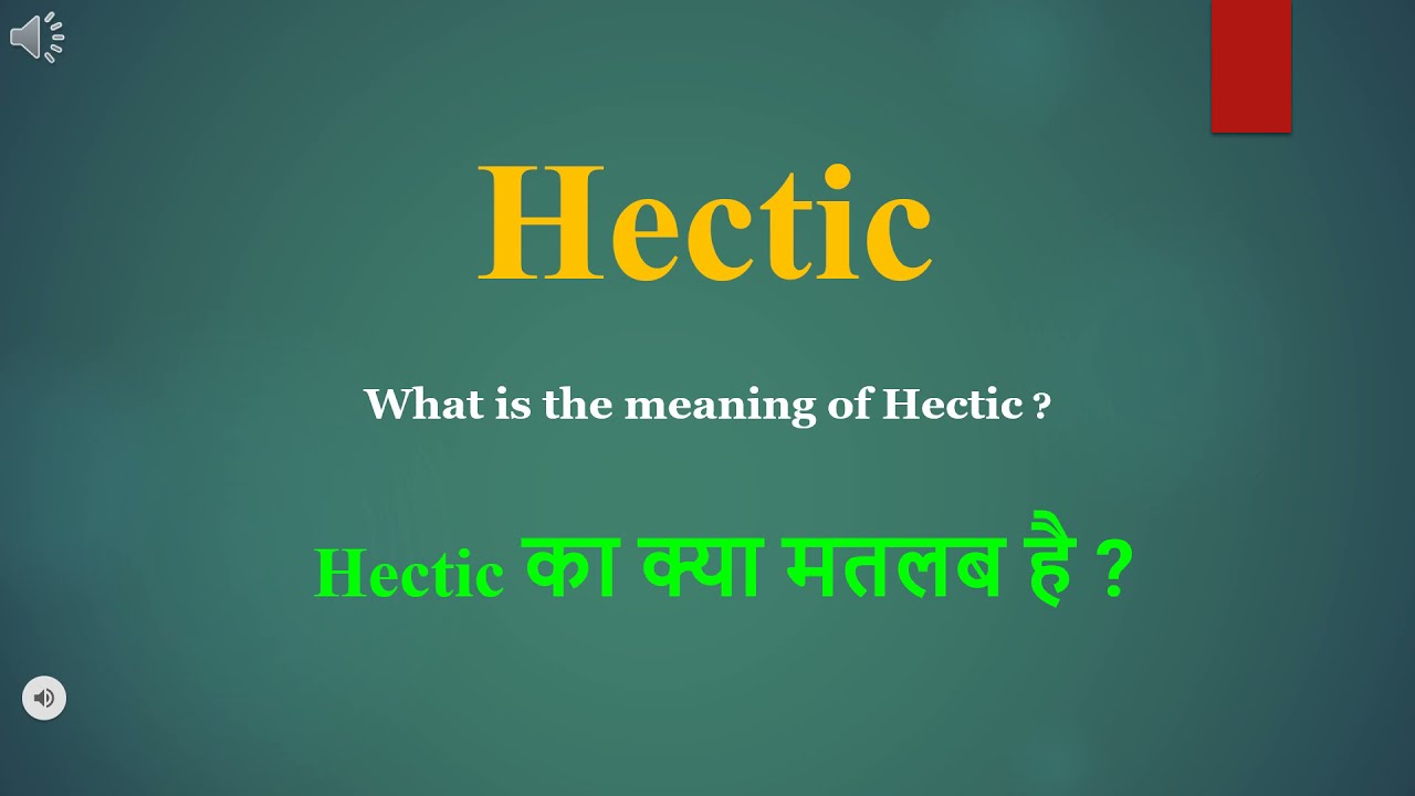 hectic meaning in hindi