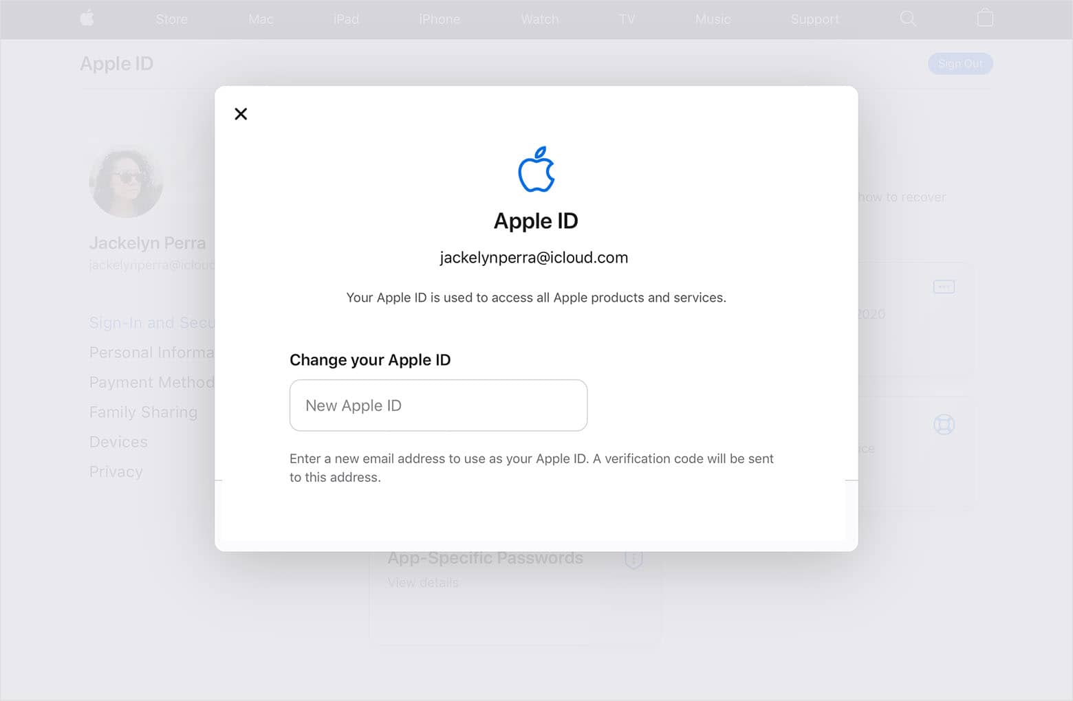 apple change apple id email