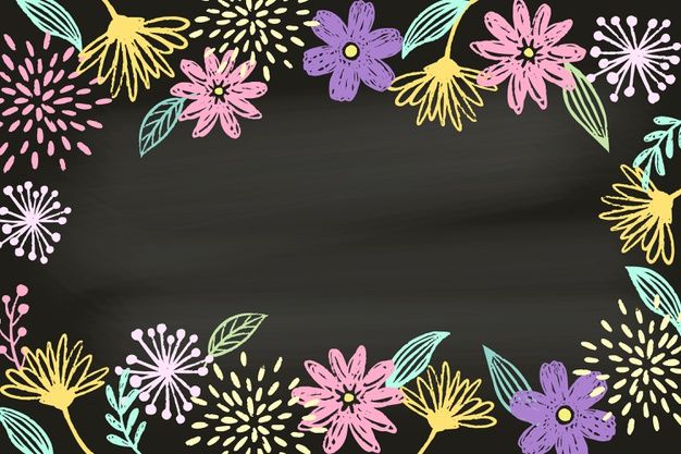 flower blackboard decoration with chalk