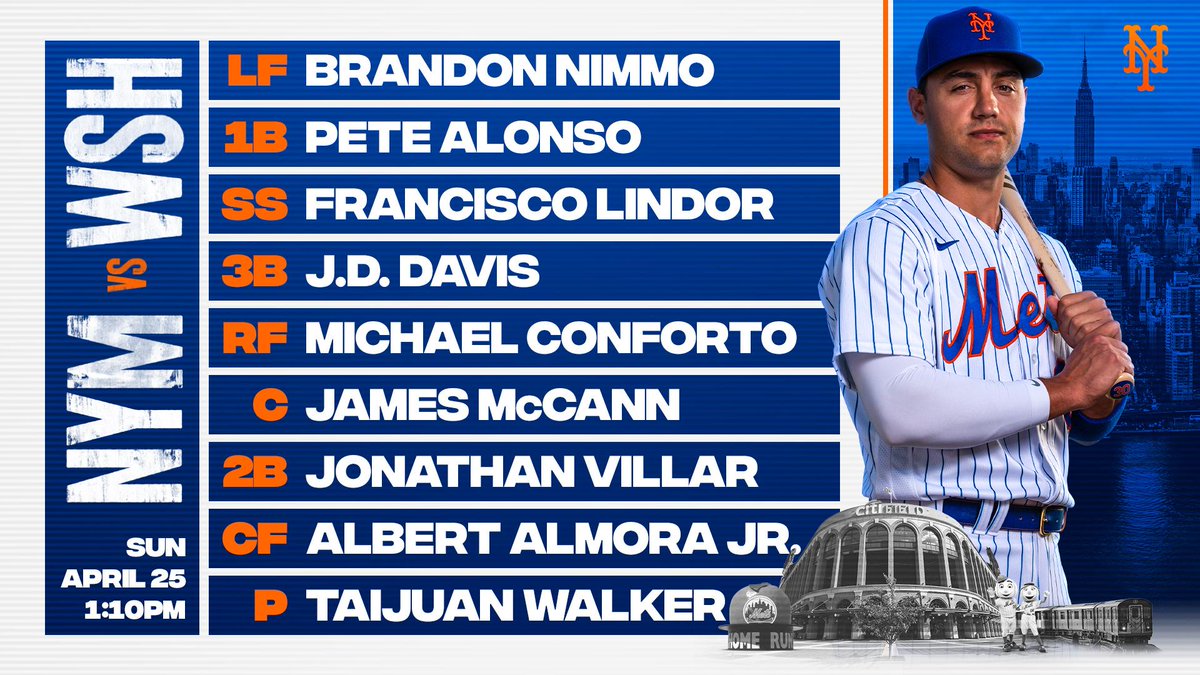 mets starting lineup today twitter