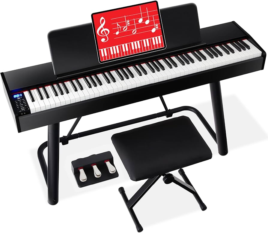 digital piano keyboard weighted keys