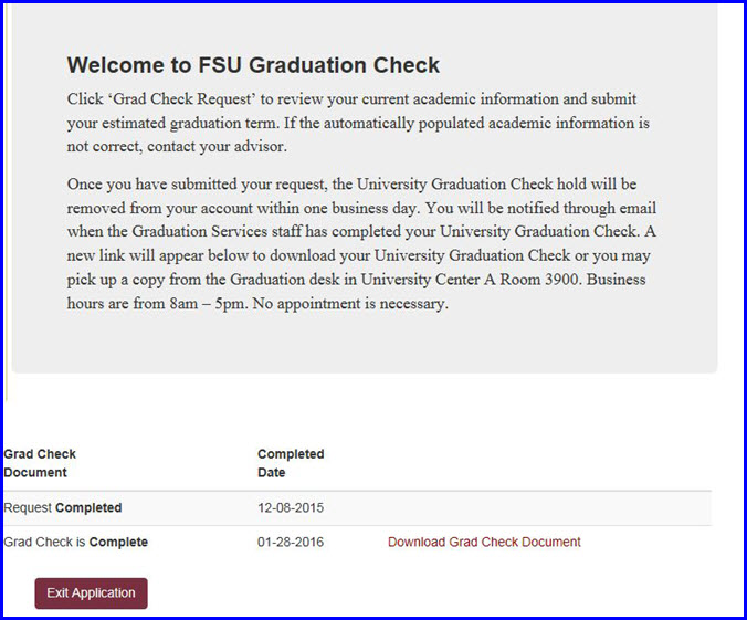 fsu graduation application