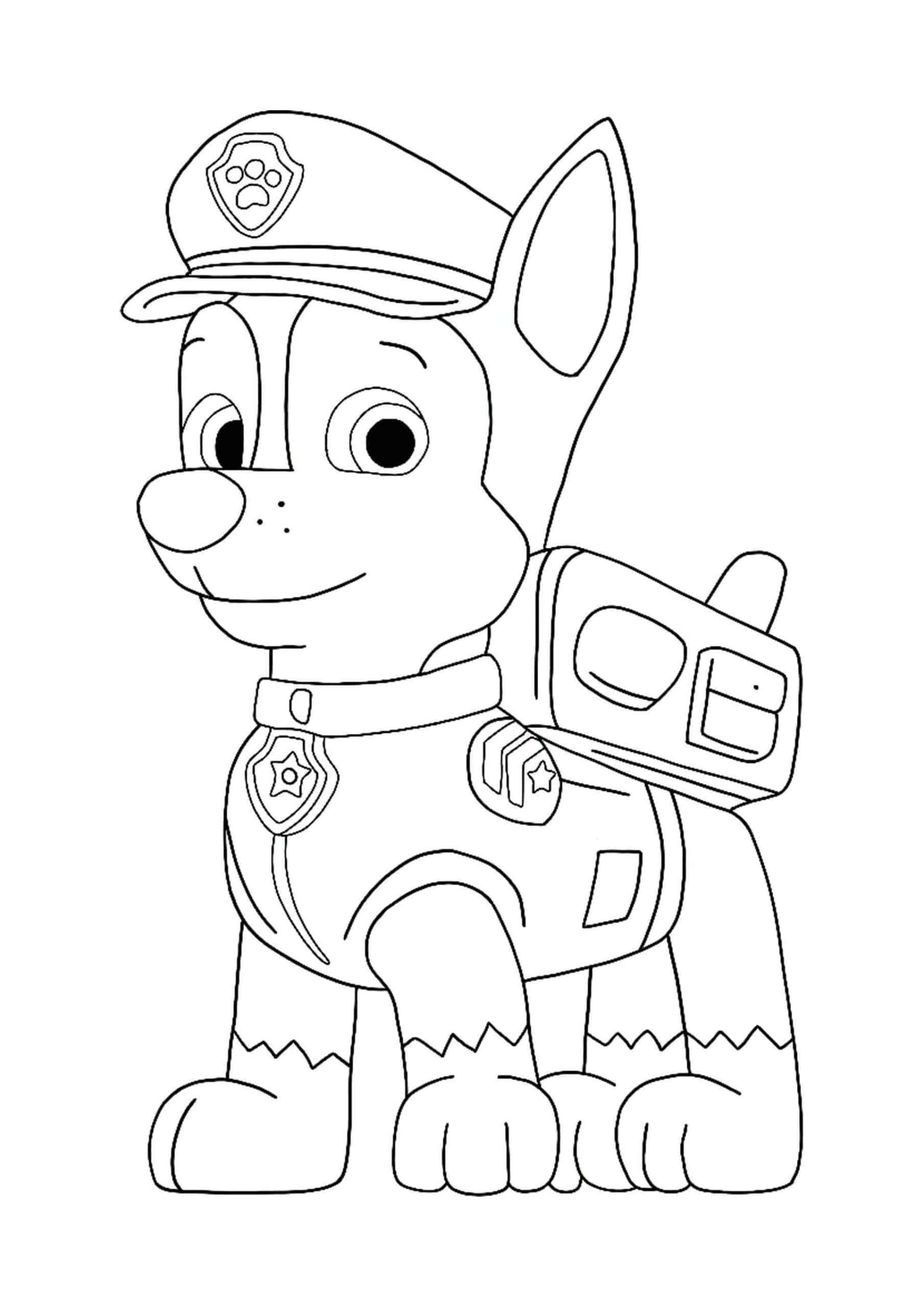 paw patrol chase para colorear