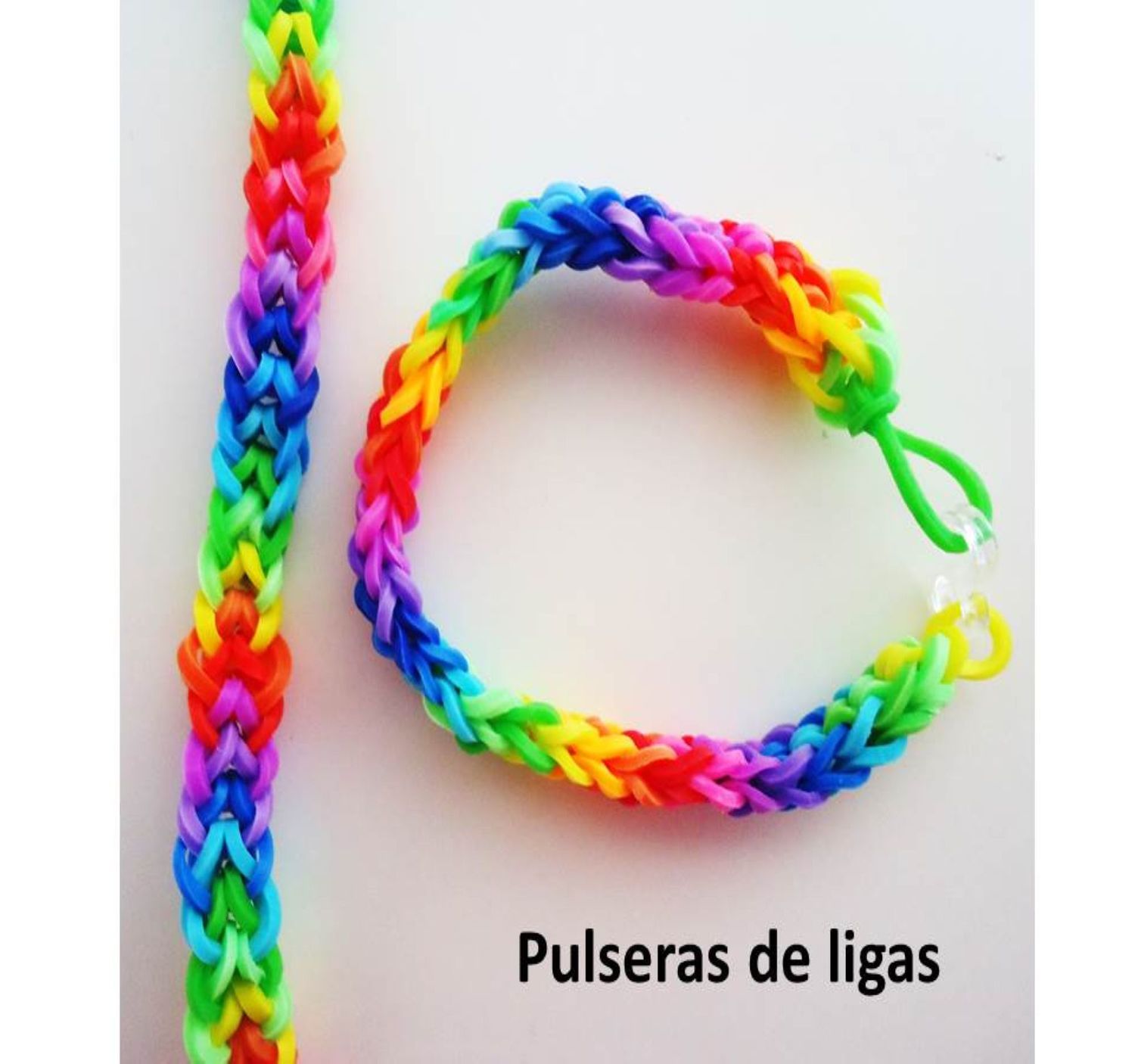 como hacer pulseras de ligas para niñas