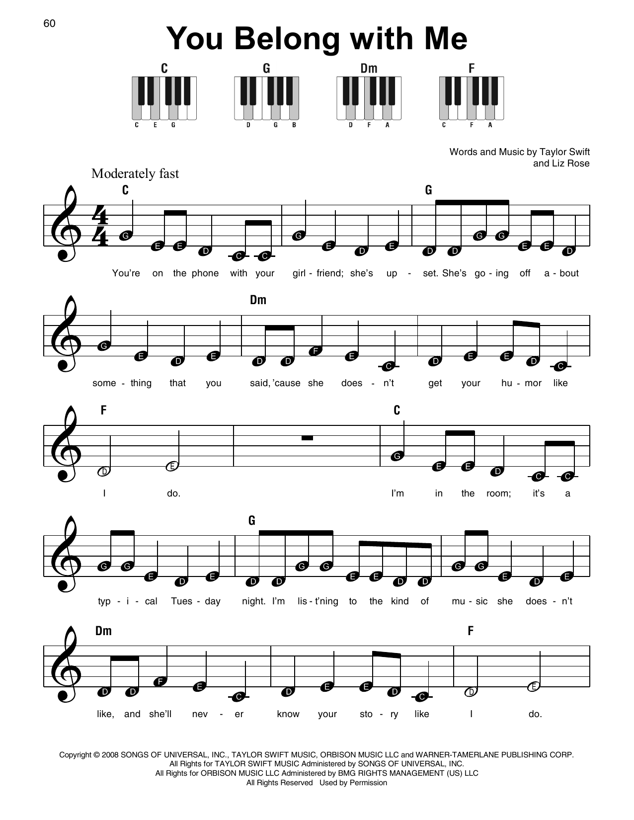 you belong to me piano chords