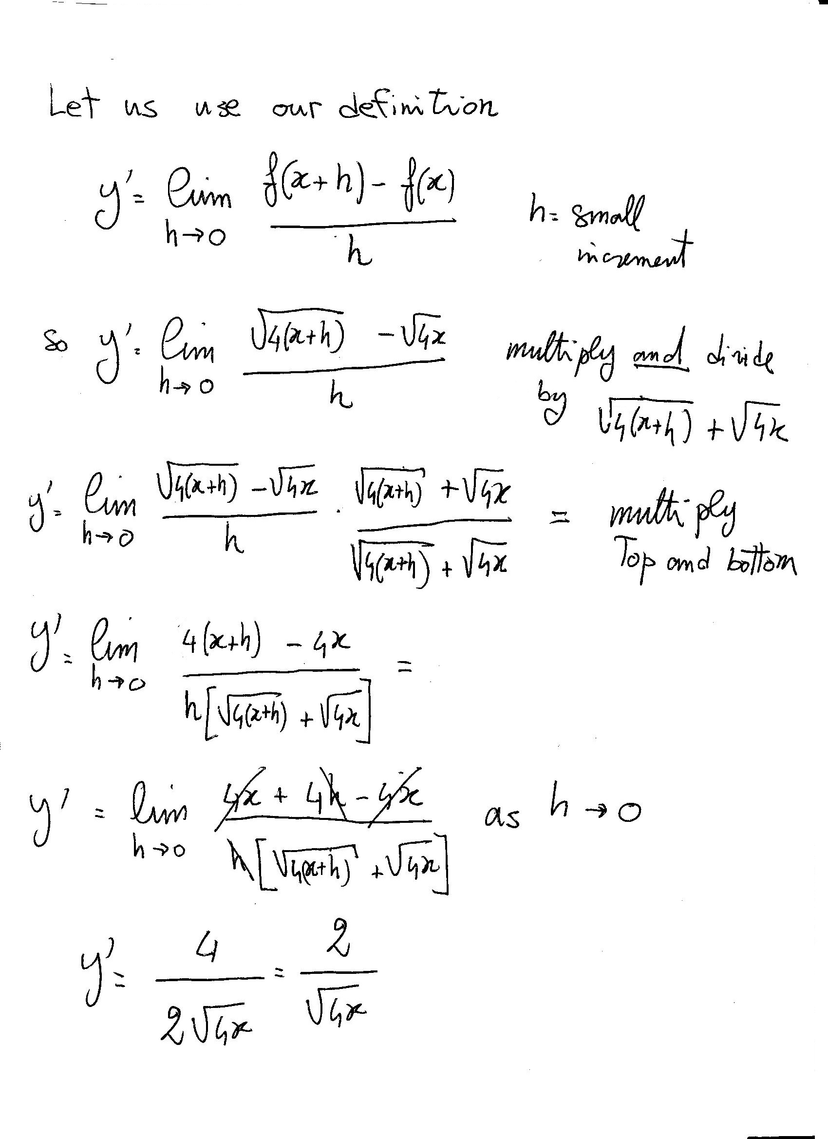 derivative x/4